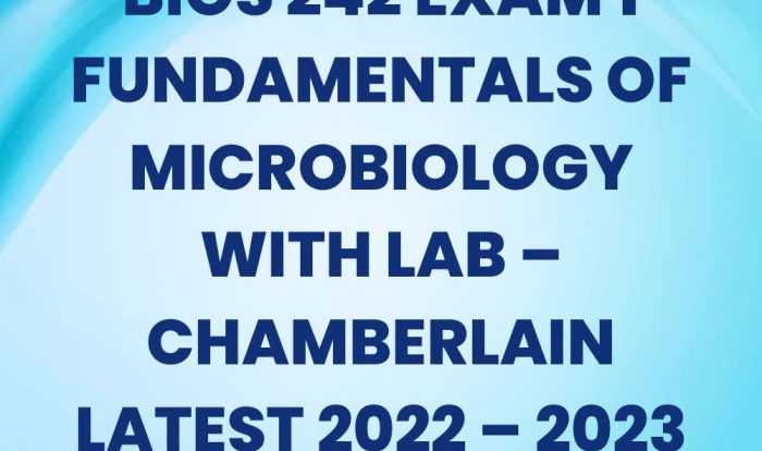 Bios 242 exam 1 chamberlain