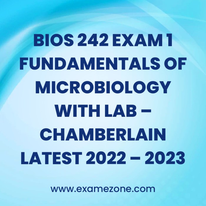 Bios 242 exam 1 chamberlain