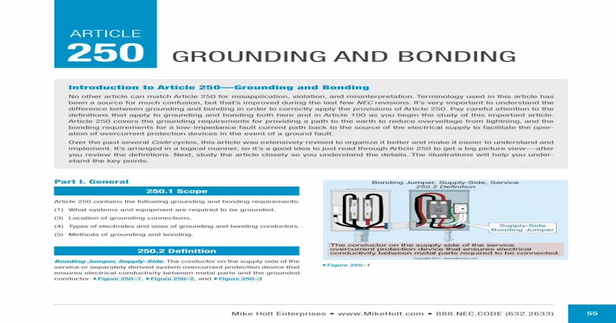 Article 250 grounding and bonding answers