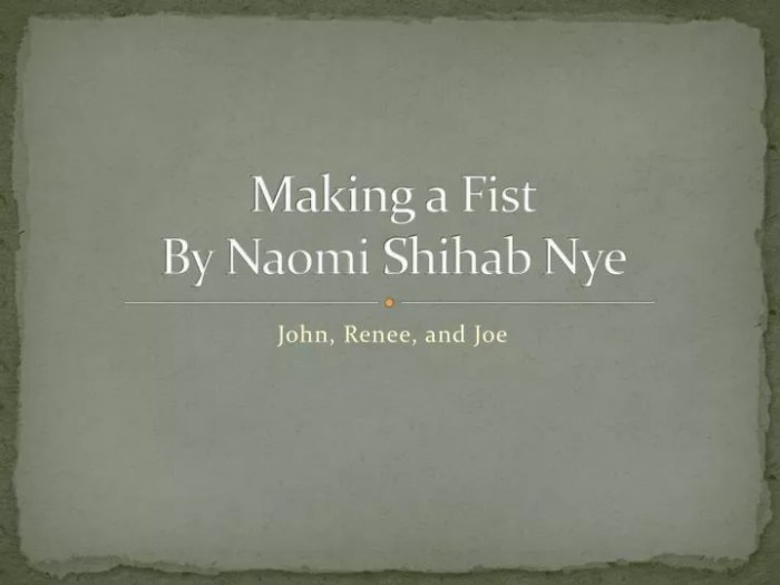 Making a fist naomi shihab nye