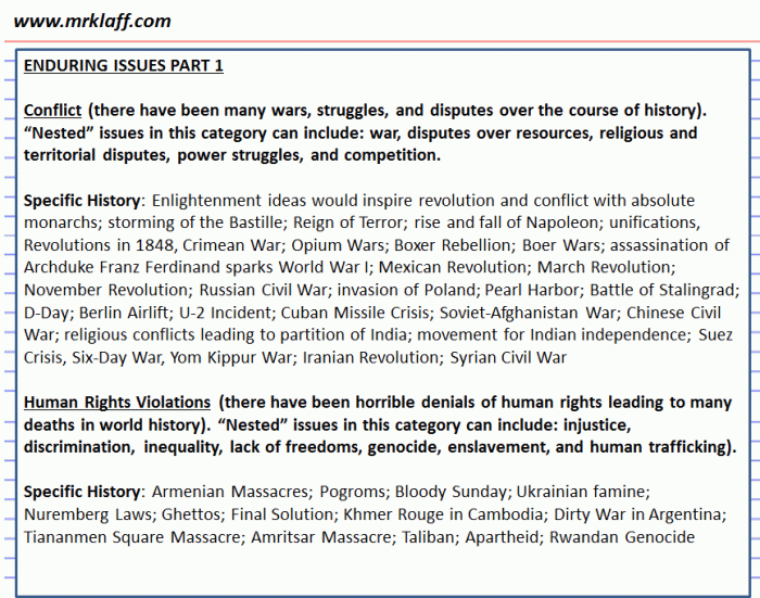 Global history enduring issues essay examples